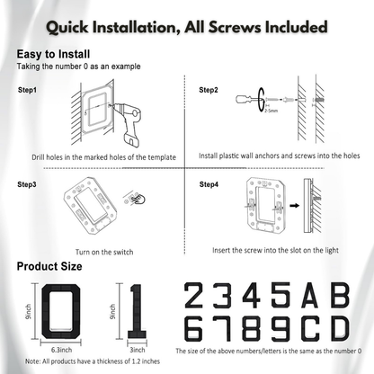 KINETA™ 9" Solar House Numbers