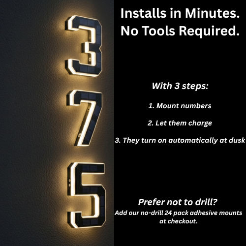 Back-up KINETA™ 9" Solar House Numbers