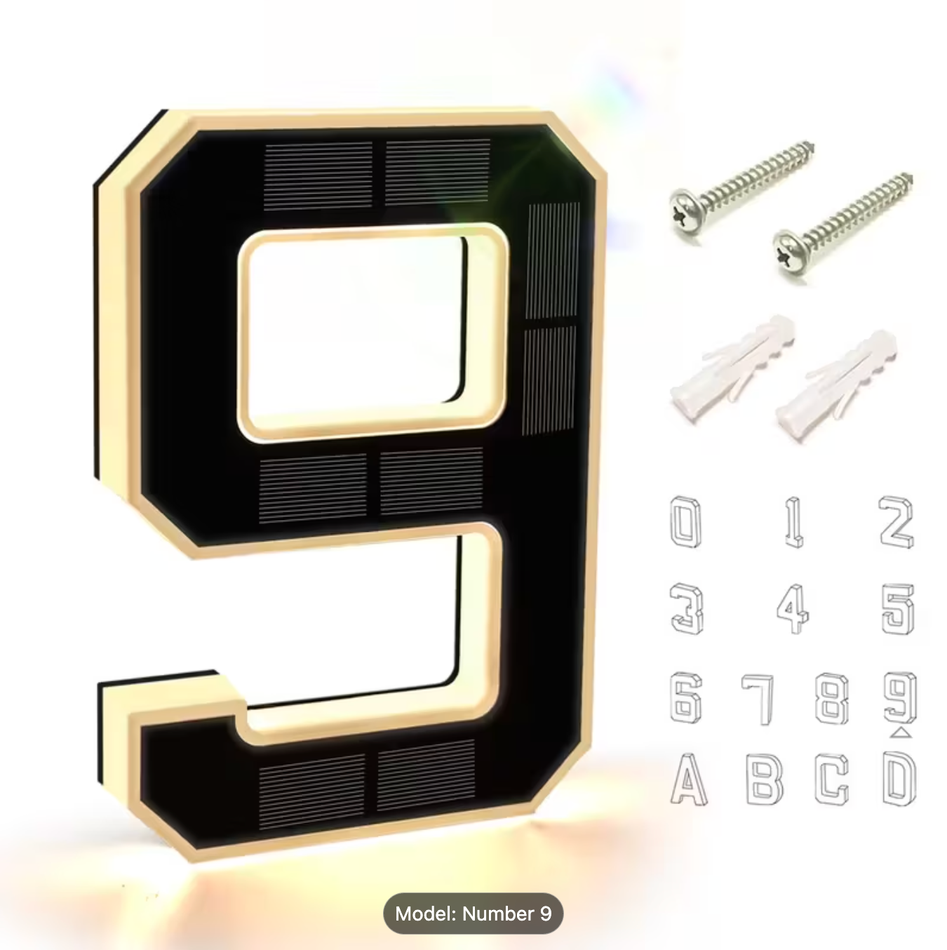 KINETA™ 9" Solar House Numbers
