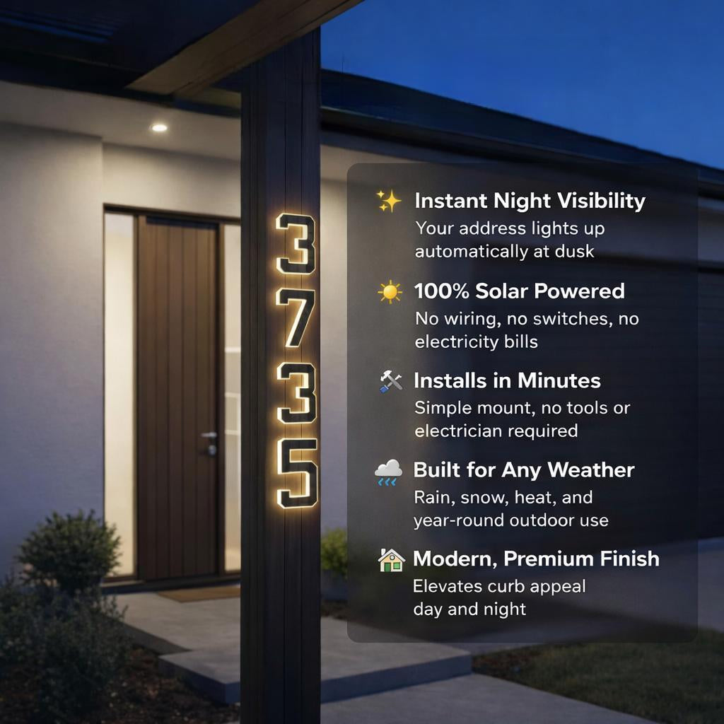 KINETA™ 9" Solar House Numbers